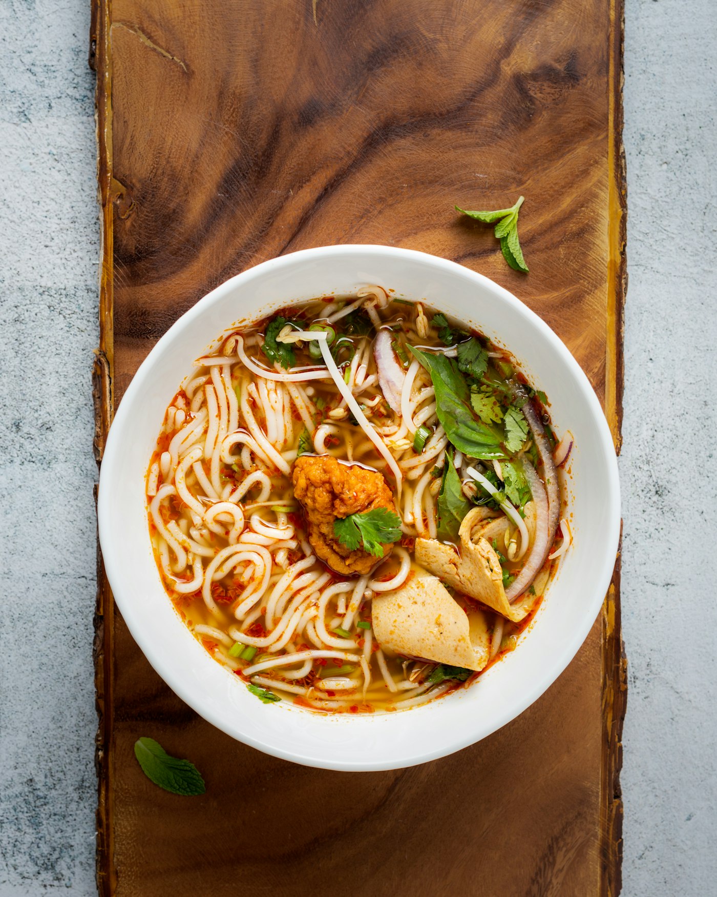 Soy chicken bowl with broth