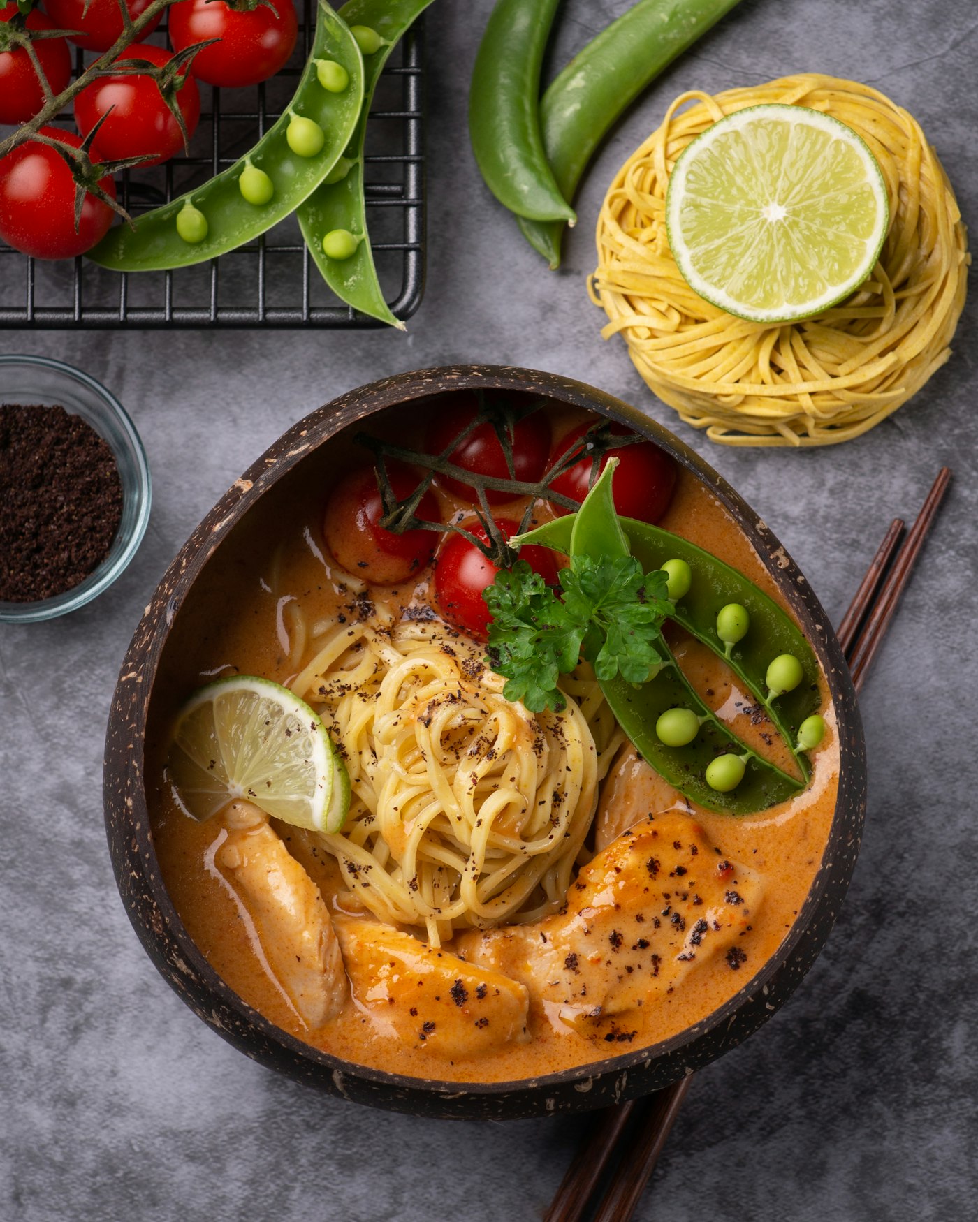 Hot bowl at the counter